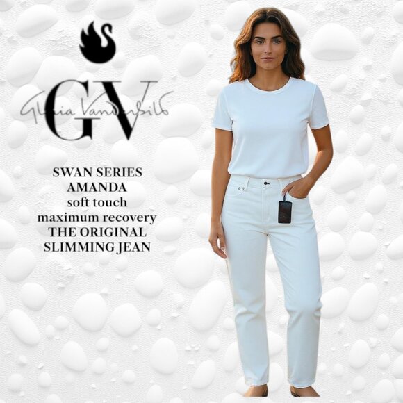 Gloria Vanderbilt NWT AMANDA Vintage White stretch slimming jeans Size: 8 - Picture 1 of 12
